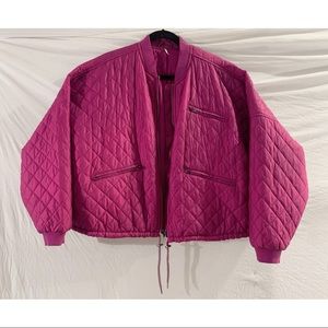 Free People Quilted Bomber Jacket